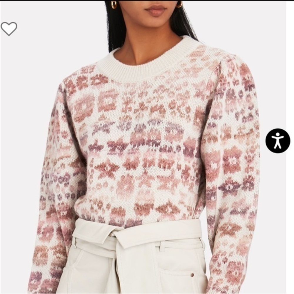 LOVESHACKFANCY Kirsten Floral Jacquard Sweater <VALENTINE> - Picture 1 of 10